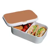 Lunch Box Food Container Snack Picnic Authentic Wood Strap Cutlery Brown