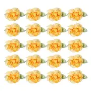 20Pcs 1" Ribbon Flowers Bows Mini Satin Roses Flowers Bright Yellow/Yellow