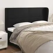 Faux Leather Headboard with Ears, Adjustable Height, Black, 203 cm, Durable Upholstered Headboard for Queen Beds