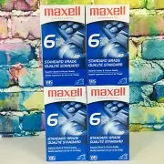 4 MAXELL VHS T-120 Superior Sound Picture Quality VCR Videotapes Recording NEW!!