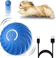 Interactive Dog Ball Toys, Active Rolling Ball for Indoor Dogs Cats with Motion Activated USB Rechargeable, Moving Bouncing Ball pet Puzzle Toy (Blue)