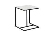 Vibe Geeks Marble Coffee Table Sofa Side End Table c Shape Bedside Laptop Table