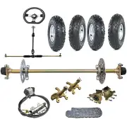 740mm Rear Axle Kit 6" Wheels Brake Assembly Front Steering for Golf Go kart ATV
