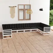 Garden Lounge Set Outdoor Sofa Furniture Wooden Patio Setting 10 Piece vidaXL