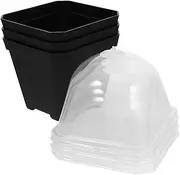 CIMAXIC 3 Sets Humidity Dome Planting Pots Plastic Seedling Containers for Indoor Succulent Herb Growth Durable Nursery Pots with Drainage for Optimal Moisture Control