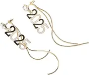 [SHINEOFI] Unique Number Earring Tassel Dangle Earrings Set Fashion Ear Jewelry for Women