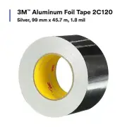 3M Silver Aluminum Foil Tape 2C120, UL723 Classified 3.9 in x 50 yd - CASE OF 12