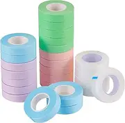 25 PCS Eyelash Extension Tape,Adhesive Fabric lash Tape,Under Eye tape,Breathable Micropore Medical Tape for Individual Eyelash Extension Supplies,1/2''x10 Yards Each Roll Green+Pink+Blue+White+purple