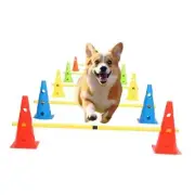 Dog Jump Agility Training Set Puppy Agility Training Hurdle 10 Cones & 5 Poles