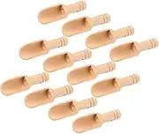 Yardwe 12pcs Wooden Scoops for Bath Salt Tea Medicinal Powders Wooden Spoons for Jars Canisters Rustic Kitchen Utensils for Home Decor