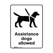 Brady Public Area Sign - Assistance Dogs Allowed 300 x 450mm Polypropylene