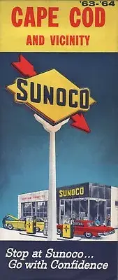 1963 Sunoco Road Map: Cape Cod and Vicinity NOS