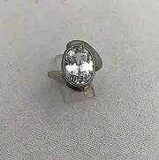 Sterling Silver .925 12mm x 15mm Large Oval CZ Ring
