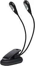 Music Stand Light Clip On, LED Musician Lamp, Rechargeable Super Bright Clip On Piano Lamp with Adjustable Neck, Dual Heads Book Light for Piano, Reading, Sewing (6 lights)