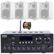 Pyle PDA69BU Bluetooth MP3 Home Audio Receiver, 4x 4" 30W Max 3-Way Speakers