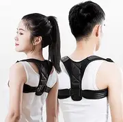 Corrector Women and Men-Adjustable Upper Back Brace for Clavicle Support from Neck, Shoulder Upright,Black-Large,Black-Large