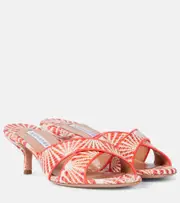 [Aquazzura] Aquazzura Divine 50 leather-trimmed mules AU 6.5 red