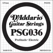 D'Addario PSG036 ProSteels Electric Guitar One Single String, .036 Wound