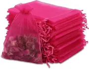 100PCS Small Mesh Bags Drawstring 3X4,Sheer Organza Bags Drawstring for Jewelry,