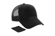 Beechfield Patch Snapback Trucker Cap (Black) (One Size)