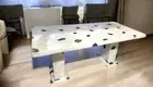 White Cristallo White Agate Dining Table Stunning Design Crystal Gemstone Tables