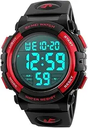 [MASTOP] Men's Digital Sports Watch LED Screen Large Face Military Watches Waterproof Stopwatch Alarm Army Watch