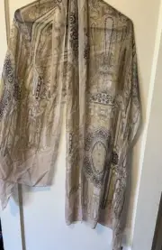 Cynthia Rowley Beige Paisley Scarf NWT