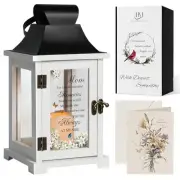 Memorial Lantern Bereavement Sympathy Gifts in Memory of Loved One Mom White