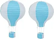 2pcs 12Inch Hot Air Balloon Paper Lantern Lampshade Ceiling Light Wedding Decor, Blue