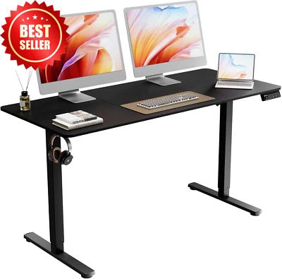 Electric Standing Desk 140x60cm, Height Adjustable, Splice Board, Smart Handset,