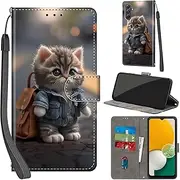 Mobile Phone Case for Samsung Galaxy A54 5G Case PU Leather Protective Case Foldable with Card Slot Stand Mobile Phone Case with Camera Protection Flip Case Flip Case for Samsung A54 5G, Cat