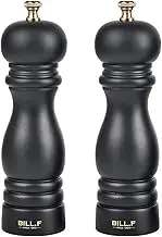 Pepper Grinder,Wood Salt and Pepper Grinder Mills Sets, Wood Manual Salt Grinder Refillable Pepper Mill Sets with Adjustable Ceramic Grinding Rotor - 7 Inch-Set of 2