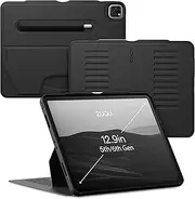 ZUGU iPad Pro 12.9 Case 2022/2021 6th & 5th Generation - Ultra Slim Protective Cover - Wireless Apple Pencil Charging - Convenient 10-Angle Magnetic Stand & Auto Sleep/Wake [ Black ]