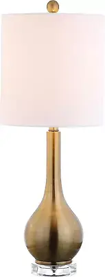 JYL5010A Dylan 25" Metal/Crystal Teardrop LED Table Lamp Contemporary Transition