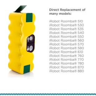 電池適用於IROBOT電池 Roomba 530 系列 吸塵器 531,535,536,537,538 掃地機器人