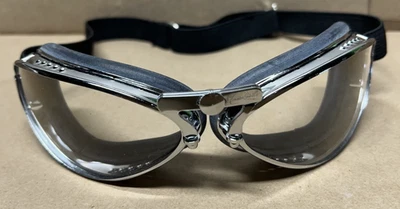 Aviator Motorcycle Goggles Leon 4600 Clear Lenses Rubber Jeantet Made In France