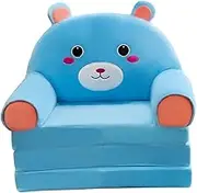 Folpus Animal Shaped Folding Sofa Bed Sleeper Chair Adorable Soft Seat Furniture Lounge Sofa Convertible Chair for Home Nursery Room, Bear