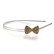 Hand Made Hair Jewelry swarovski crystal Bow Headband, Light Brown Rhinestone