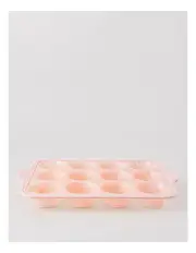 [The Cooks Collective] Cloudy Sprinkle Silicone 12 Cup Muffin Pan - Pink