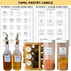 136 Printed Indian Tamil Bilingual Plus 40 Blank Kitchen Pantry Labels, Minim...