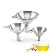3Pcs Mini Small Mouth Funnel Stainless Steel Filling Hip Flask Beer Liquid Oil