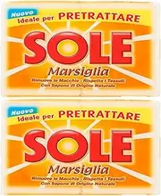 "Sole Marsiglia" Marseille Laundry Soap for Pre-Treating 8.8 Ounce (250gr) Soaps (Pack of 4) [ Italian Import ]