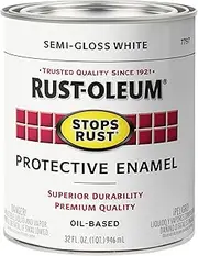 Rust-Oleum Stops Rust Protective Enamel 946ml Semi-Gloss White - #1 Rust-Preventative Paint for Indoor/Outdoor Use, Durable & Corrosion-Resistant, Perfect for Metal Surfaces, Long-Lasting Protection