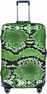 [pvinnk] Green Snakeskin Print Protective Luggage Cover Elastic Washable Suitcase Travel Gear Protector, White, Medium