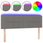 LED Lights Headboard Bed Frame Head Bedhead Board Fabric Dark Grey 144cm Double