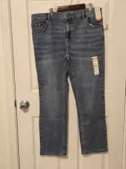 Wonder Nation Vintage Straight Fit Blue Denim Jeans Boys 16 Husky Adjustable
