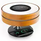 Masdio Horizon Bedside Lamp with 10W Wireless Charger and Bluetooth Speaker, Nig