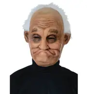 Pappy Old Man Grandpa Grandfather Mens Costume 3/4 Latex Mask with Hair