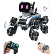 Catzon Robot Dog Toy Remote Control Car for Kids 8 Wheels RC Stunt Car Toys