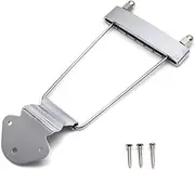 FarBoat Instrument Accessories Silver 6-String Metal Tailpiece Bridge for Jazz Guitar Accessories, Set of 1